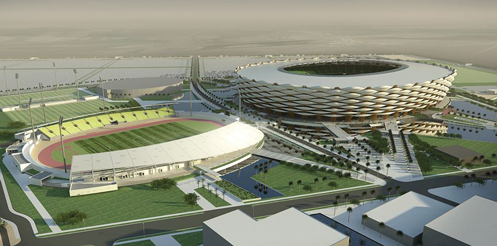 Basra Sports City stadium aerial view