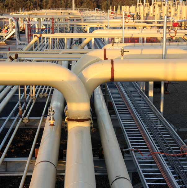 Industrial piping network at facility