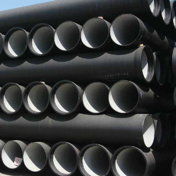 Ductile iron pipes end view