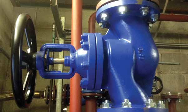 Gate valve installation in plant room
