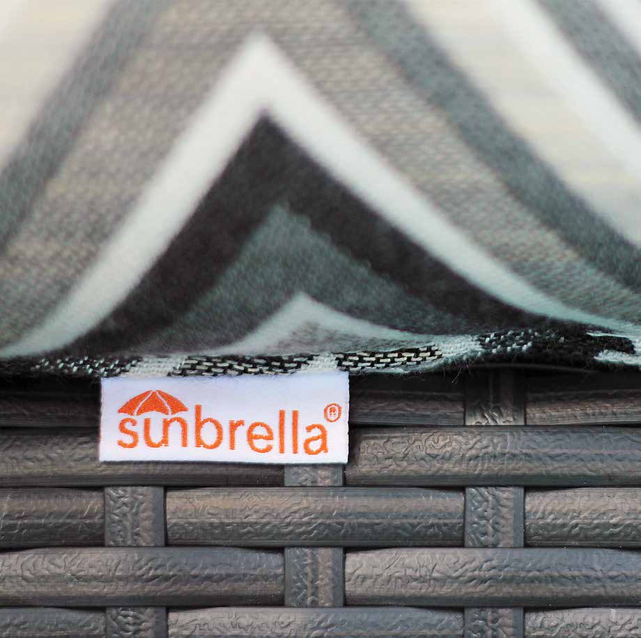 Sunbrella outdoor fabric on furniture
