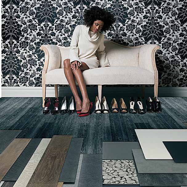 Flooring samples display - vinyl, laminate, wood