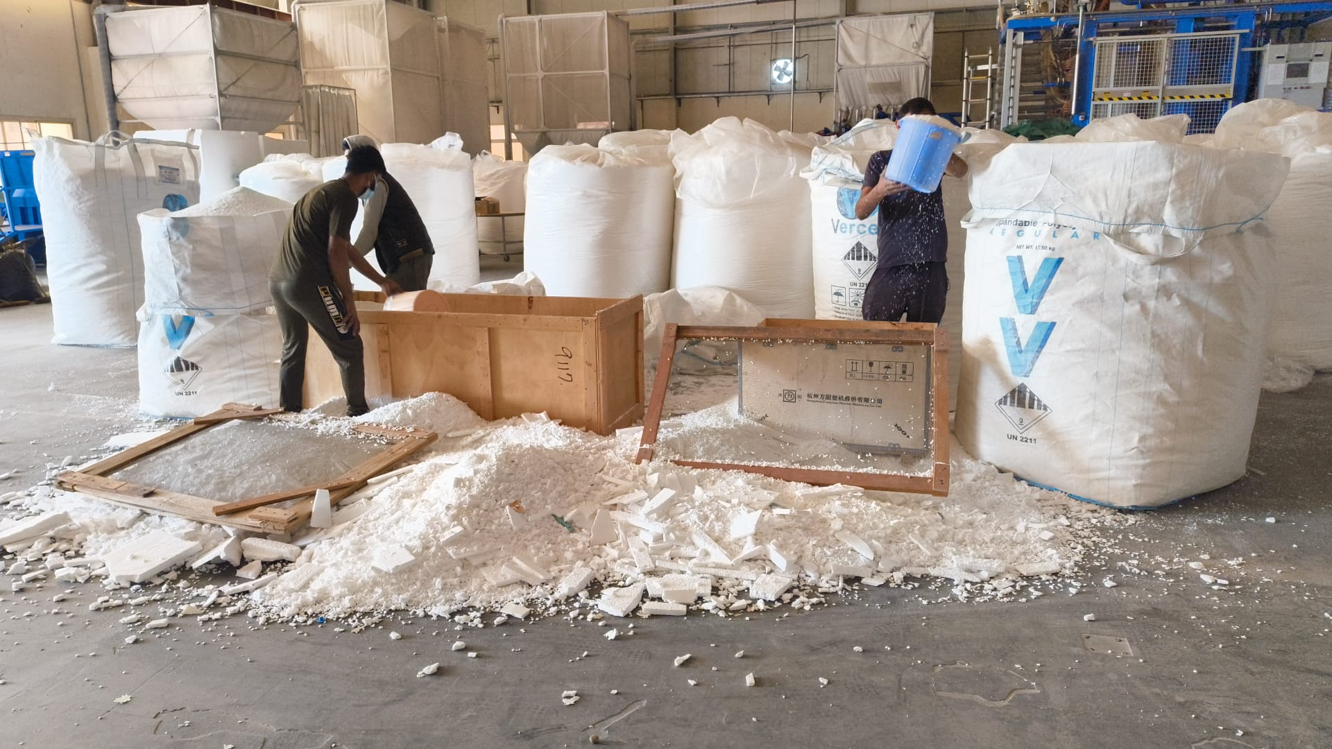 EPS foam waste being collected for recycling at BFG