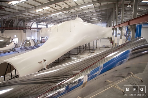 Ceiling Panels test assembly at BFG facility (28m x 18m)