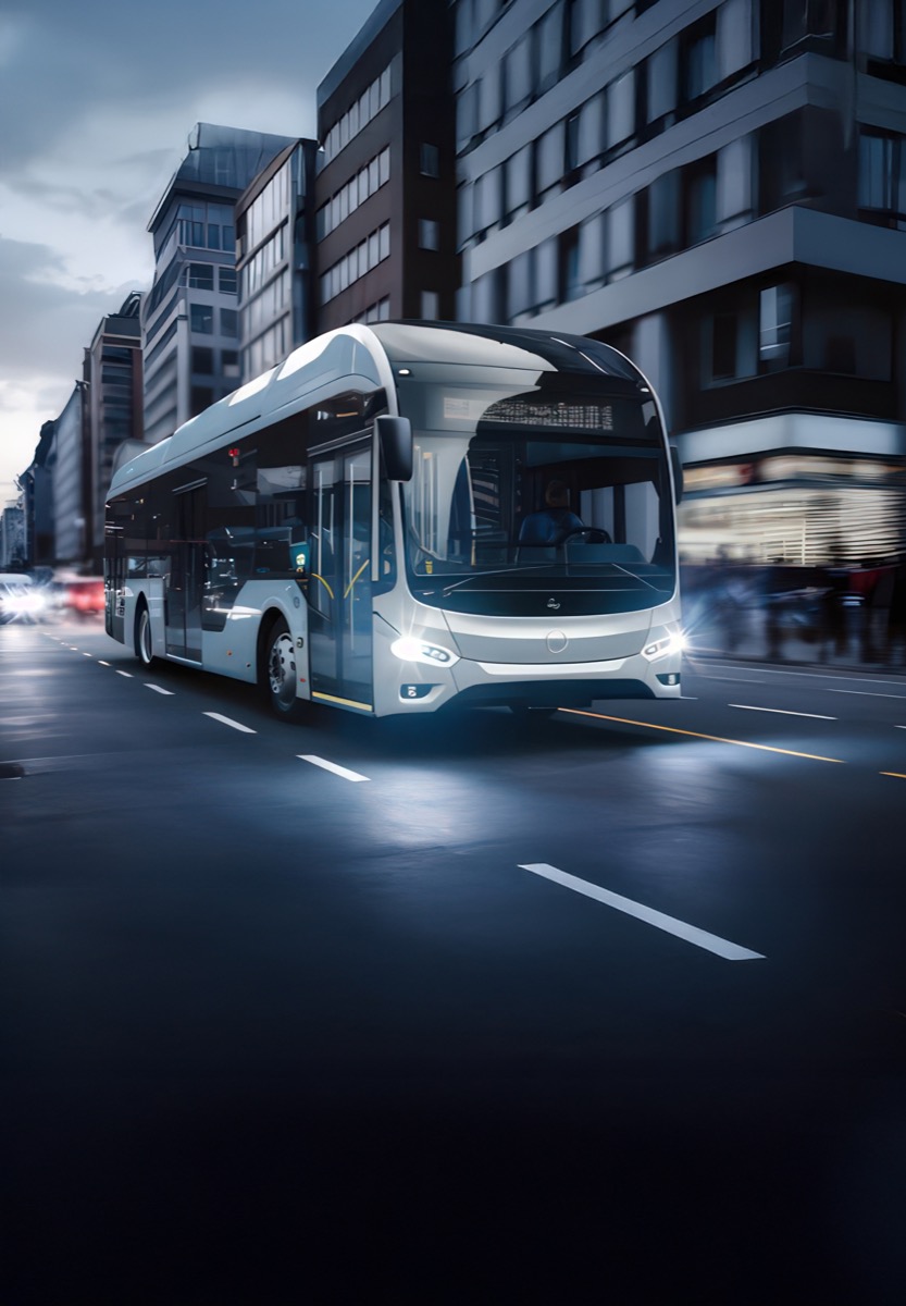 Electric bus with lightweight composite panels