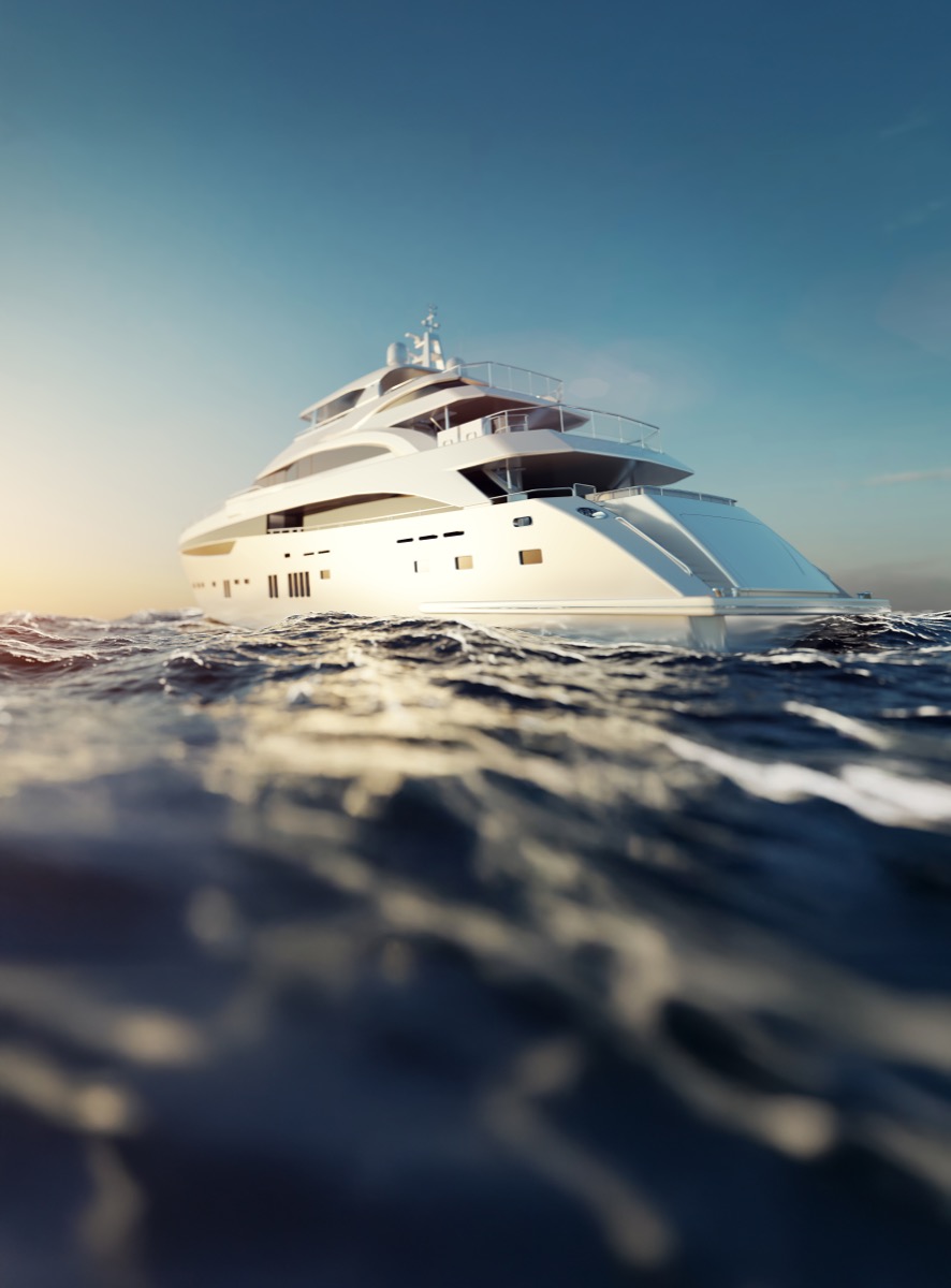 Luxury yacht with Ilium composite panels