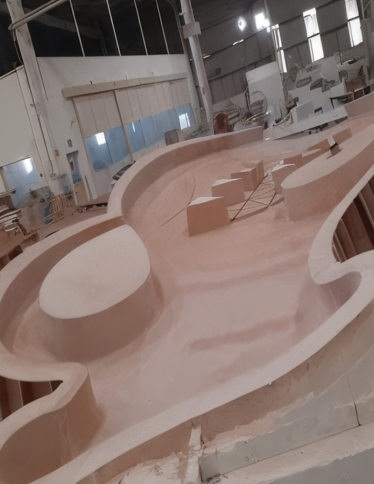 Complex architectural pattern mould in production